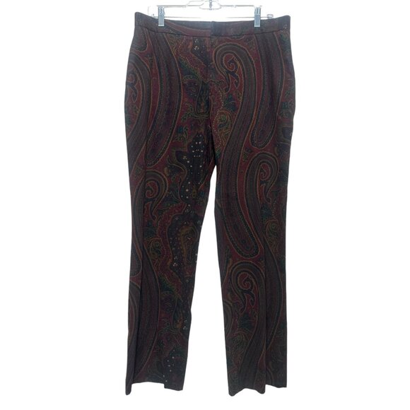 Rugby Ralph Lauren Pants - Vintage Ralph Lauren Velour Paisley Pants Womens Size 12 Wimsigoth Grunge 90s